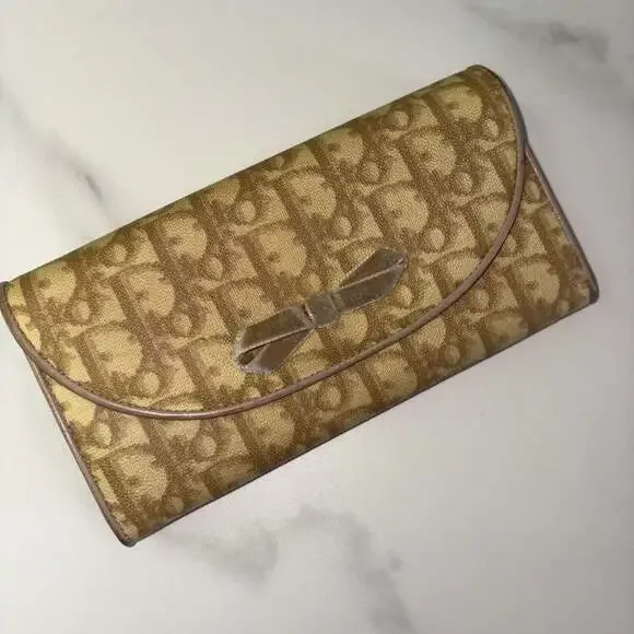 Christian Dior Vintage Trotter Romantique Bow Long Continental Wallet - Picture 13 of 13